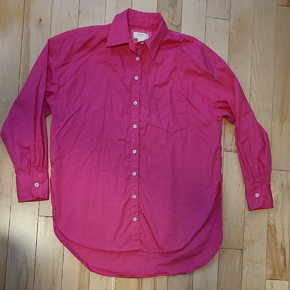 Maeve By Anthropologie Women's Size Small Vibrant Pink Casual Button Down Shirt